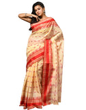 Db Desh Bidesh Women Traditional Pure Handloom Tant Cotton Saree For Woman Kolkamandir Latest, Design Without Blouse Piece (Red 