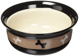 PetRageous 10071 City Pets Bones Dishwasher-Safe Dog Food and Water Bowl 6.125-Inch Diameter 2.5-Inch Tall 2-Cups Capacity for S