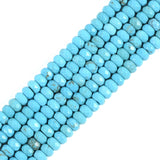 Nature Turquoise 6mm Gemstone Faceted Rondelle Loose Beads DIY Jewelry Making Beads 16 Inch