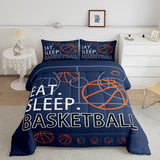Feelyou Basketball Bedding Set for Girls Boys Kids Toddle Size Navy Blue Comforter Basketball Pattern Comforter Set Sport Game B