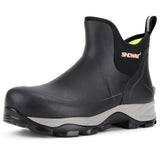Showave Men's Rubber Boots Waterproof Rain Footwear Durable Short Hunting Boots for Mud Gardening Yard and Chore Working (Size 1