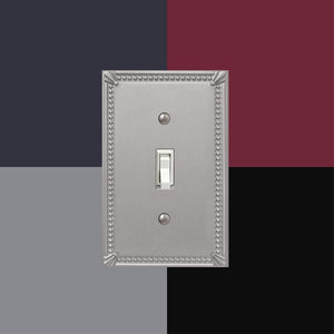 Amerelle 74Ttbn Imperial Bead Wallplate, 2 Toggle, Cast Metal, Brushed Nickel, 1-Pack
