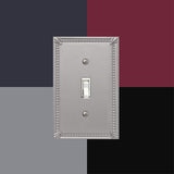 Amerelle 74Ttbn Imperial Bead Wallplate, 2 Toggle, Cast Metal, Brushed Nickel, 1-Pack