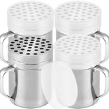 CUSINIUM 6oz Metal Parmesan Cheese Shakers with Large Holes - With Handle - Chili Flakes Dispensers - Pizza Shakers - Pack of 4 