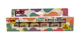 polo Pastel Acrylic Colours Set 6 Shades | Artist Quality Smooth & Vibrant Acrylic Paints | Free Colour Mixing Palette Include