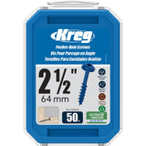 Kreg SMLC250B50 Blue Kote Pocket Screws, 2 1/2Inch, Coarse Thread, MaxiLoc Head (50 Count)