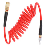 Hromee 1/4-Inch x 10ft Polyurethane Recoil Air Hose with Fittings Compressor Hose with 1/4 in. Industrial NPT Coupler and Plug K