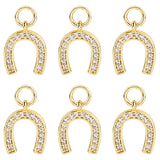Framendino, 6 Pack Alloy Horseshoe Charms Pendants Metal Horse Shoe Charm Western Cowboy Lucky for Jewelry Making (Gold)