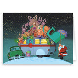 Stonehouse Collection | Camper and Santa Christmas Card | 18 Christmas Cards & 19 Envelopes | Cute Camping Trailer Christmas Car