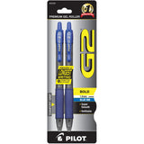 Pilot, G2 Premium Gel Roller Pens, Bold Point 1 mm, Pack of 2, Blue