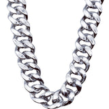 LCPQMZGH Plastic Hip Hop Chain Necklace, 80s 90s Costume Accessory, Men's Chunky Necklace, Big Chunky Gold Chain, 36, Silver
