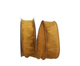 Reliant Ribbon 92975W-974-09F Dupioni Supreme Wired Edge Ribbon, 1-1/2 Inch X 10 Yards, Antique Gold