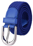 Falari Men Women Canvas Elastic Fabric Woven Stretch Braided Belt (Royal, XLarge)