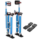 Yescom Drywall Stilts 24-40 inches Adjustable Aluminum Painting Tool Blue with Comfort Leg Pads and Extra Pair of Stilt Rubber S