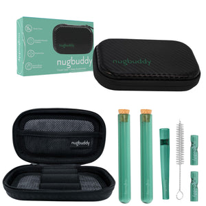 nugbuddy J-Kit - On The go Travel Case Accessory, No Odor Carbon Lining - Water Resistant Case - Glass Accessories with included