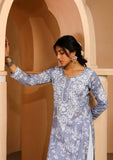 Anni Designer Women'S Cotton Blend Chikankari Embroidered Straight Kurta (Zainab Grey-Nw_M_Grey_Medium),Grey,M,,,