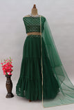 Fashion Basket Women'S Georgette Semi-Stitched Lehenga Choli (Fb-Lh-L8216_Green_Free Size)