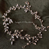 EARENT Bride Wedding Crystal Hair Vine Bridal Long Headband Wedding Hair Piece Rhinestone Hair Accessories for Women and Girls (