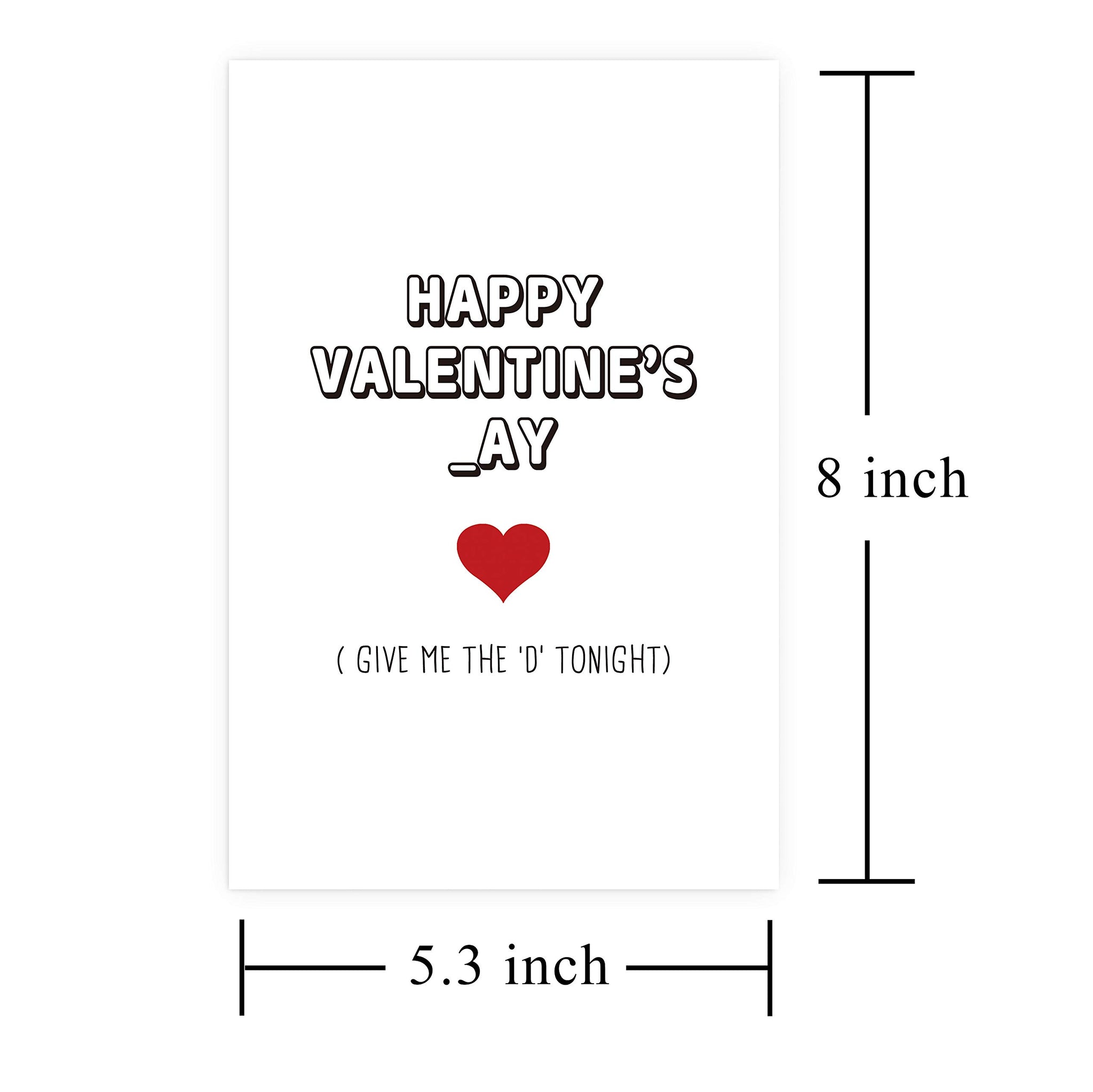 Alzombi Naughty Happy Valentine's Day Card, Adult Cheeky Love Card for Husband Boyfriend, Give Me The 'D' Tonight