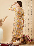 Gosriki Women'S Cotton Blend Printed Straight Kurta With Palazzo Set (Half Yellow-Nw-Gs_M_Yellow_Medium),Yellow,,B0CJY7GLZ4