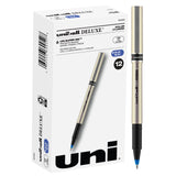 Uniball Deluxe Rollerball Pen, 12 Blue 0.7mm, Smooth Writing, Waterproof Ink, Fine Point, Office Supplies