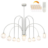 Bagood Nickel Sputnik Chandelier Mid Century Modern Chandelier 10-Light Dimmable Globe Light Fixture 43Modern Sputnik Light 