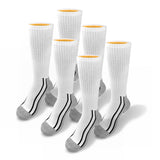 Catepillar MenS 6Pack Half Cushioned Crew Socks, White Logo, Large