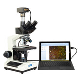 OMAX M837ZL-A191BOIL-C180U3 Trinocular Compound Microscope 40X-2500X with Oil Immersion Objective, LED Illumination and USB 3.0 