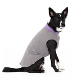 Goldpaw Duluth Double Fleece Dog Sweater Vest for Large Dogs - Soft, Stretchy Dog Fleece - Warm Pet Jacket for Fall and Winter - Premium Pet Outerwear - Machine Washable - Charcoal/Lavender - Size 26