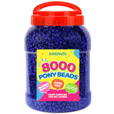 8000+ pcs Pony Beads Bulk for Bracelet Dark Blue Plastic Beads Making for Hair Braiding DIY Crafts Kandi Jewelry Key Chains and 