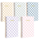 Humyoun 5 Pack Checkered Spiral Notebooks 8.27 x 5.51 Inch Cute Work Notebooks A5 College Ruled 160 Pages/ 80 Sheets Aesthetic S