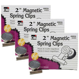 Charles Leonard Magnetic Spring Clips, 2, 12 Per Box, 3 Boxes