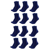 Mukhaksh (Pack Of 12 Pairs = 24 Socks Cotton Navy Blue Ankle Length Sports Socks Cricket Badminton Tennis Basketball Atheletics 