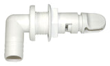 T-H Marine AHV-92-DP Aerator Spray Head, 90 Degree Fixed Flange - White, 3/4 Barbed w/Shut-Off Valve
