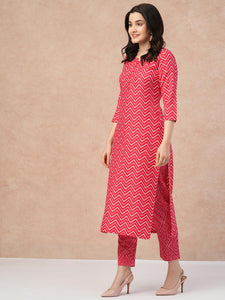Gosriki Women'S Cotton Blend Straight Printed Kurta With Pant (Dugar Pink-Gs_Xl_Pink_X-Large),Pink,,B0CVGSG5YW