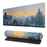 Mountain Gaming Mouse Pad 31.5x11.8 Inch Forest Large Mousepad Extended Grey Mousepad Gaming Non-Slip Rubber Base Stitched Edges
