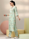 Libas Women'S Silk Blend Co-Ords (49006_Sea Green