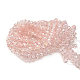 Chengmu 6mm Pink Rondelle Glass Beads for Jewelry Making 720pcs Faceted Briolette Shape Crytal Spacer Beads Assortments Supplies