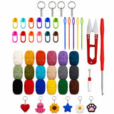 40 Pcs Complete Crochet Kit For Beginners Adults & Kids AllIn One Crochet Starter Kit 18 Random Multicolour Yarn,1 Crochet Hook