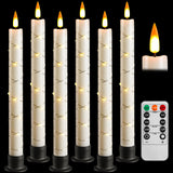 Da by 6 Flameless Window Candles with Remote Control & Timer, Surround String Lights, Battery Powered, 9.6 Christmas Candles, Fr