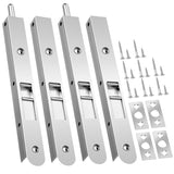 Ceoighe 4 Pack Flush Bolt for Double Door, 7 Inch Heavy Duty Chrome Plating Flush Latch Bolts, French Lock for Opening and Compo