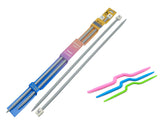 Pransunita Pony Large Abs Plastic Single Pointed Knitting Needles For Bulky Jumbo Yarn 35 Cm Long No 3 (6.50 Mm) With Bent Cab