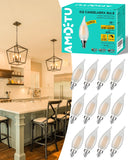 Frosted LED Candelabra Bulb E12 Small Base, 60 Watt Equivalent 2700K Soft White CA10 Candle Dimmable Chandelier Light, Long-Last