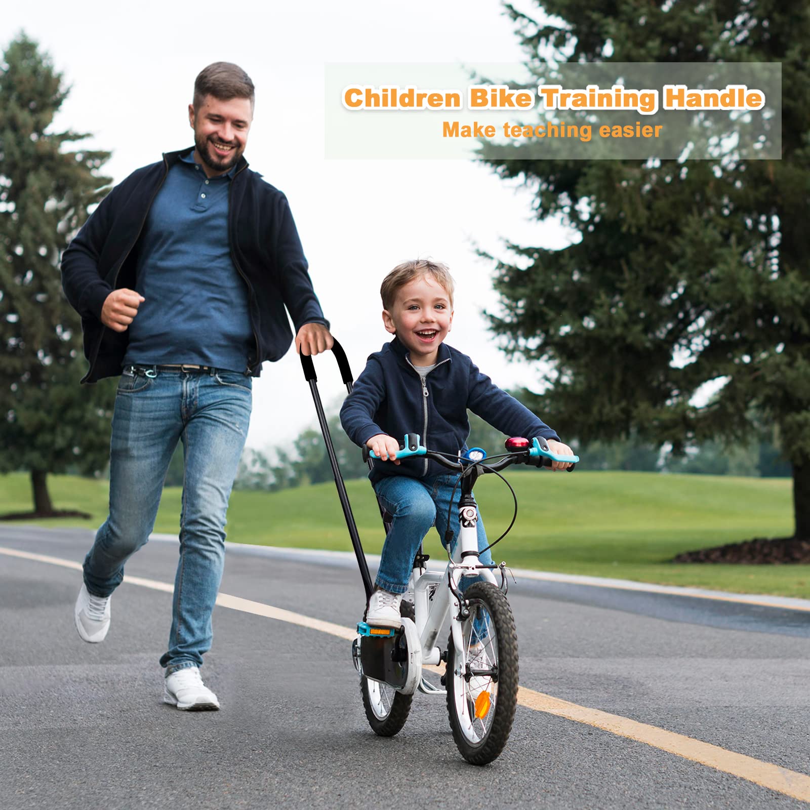 MOLI DEE Children Cycling Bike Safety Trainer Handle Balance Push Bar (a-Black)