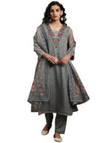 Libas Women's Organza Kurta Set (27719_Green