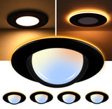 [4 Pack] CLOUDY BAY 6 inch 5 Color Swivel LED Gimbal Recessed Light with Night Light,12W CRI80+ 850LM,2700K/3000K/3500K/4000K/50