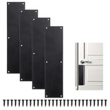 Sumnacon 4 Pcs Stainless Steel Door Kick Plate 15x3.5 Door Push Plate Metal Door Plate with Screws Kick Plates for Exterior Door