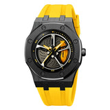 Tick Tryst Stylish Gyro Sports Analogue Men'S Wrist Watch With 360 Degree Rotating Dial (Yellow, Silicone)