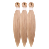 Ash Blonde Braiding Hair Pre Stretched 16 Inch for Knotless Braids 24/613# Mix Synthetic Box Braiding Hair for Women