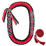ALKB 11 Pcs Graduation Leis, Grad Decor with Honor Cord Class of 2025 Gifts for Women/Man Red + Black